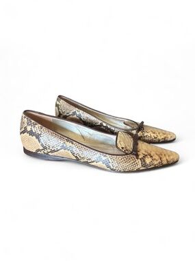 Vintage Snakeskin Pointed Ballet Flats from Saks Fifth Avenue